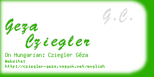 geza cziegler business card